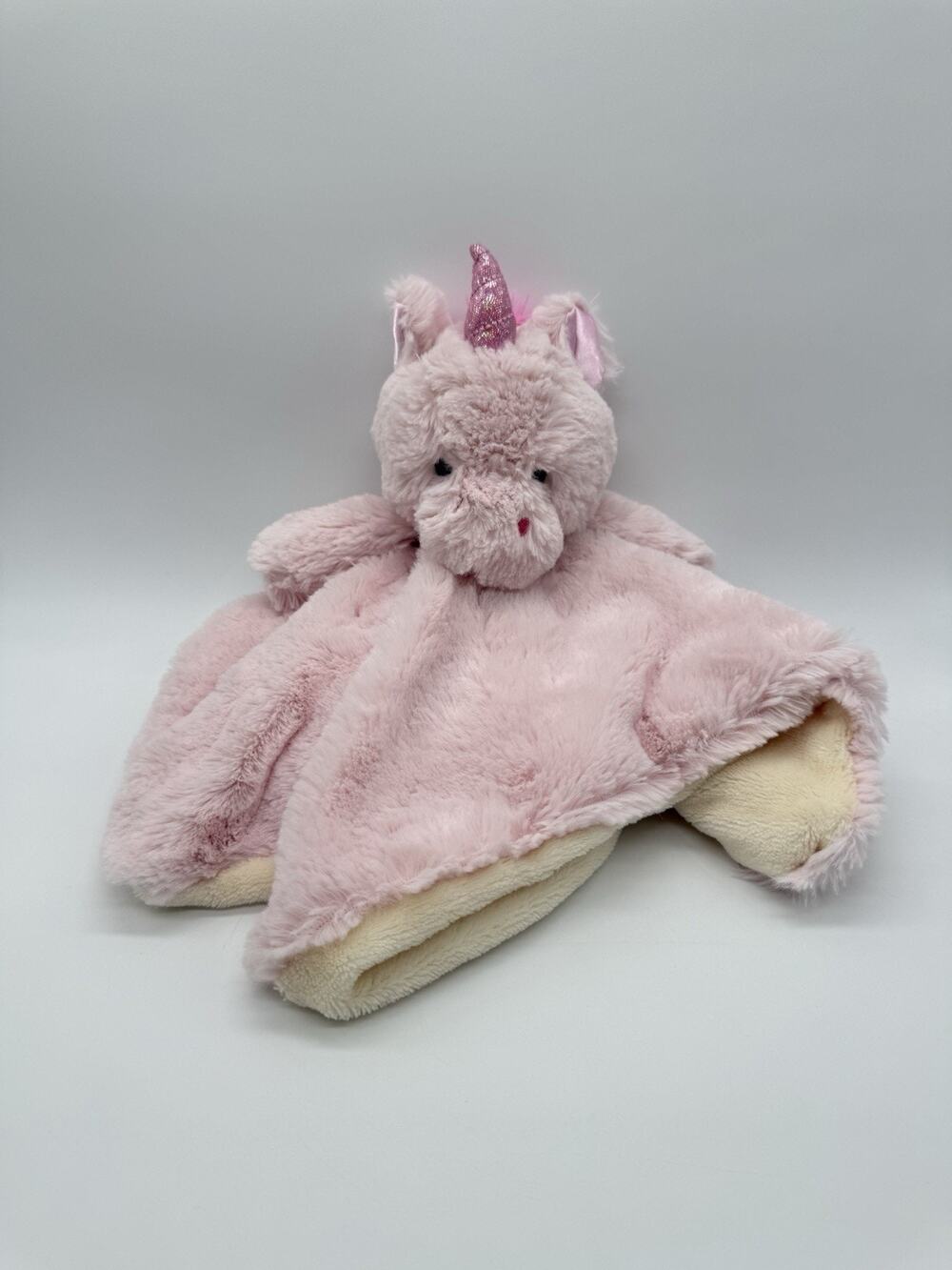 Kellytoy Unicorn Pink Lovey Luxe Rattle Security Blanket Fluffy Soft Baby Toy